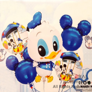 SET DE GLOBOS METALIZADO DONALD CON OREJAS AZULES 5 UNIDADES 